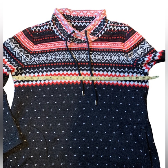 Talbots Geometric Nordic Fair Isle Fleece Sz LP - Picture 8 of 10